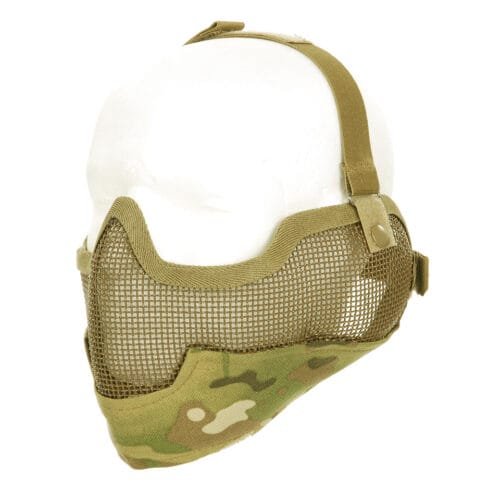 Airsoft beschermings meshmasker + oorbescherming -0