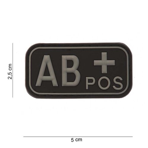 Embleem 3D PVC bloedgroep AB+ positief zwart-0