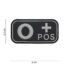 Embleem 3D PVC bloedgroep O+ positief zwart-0