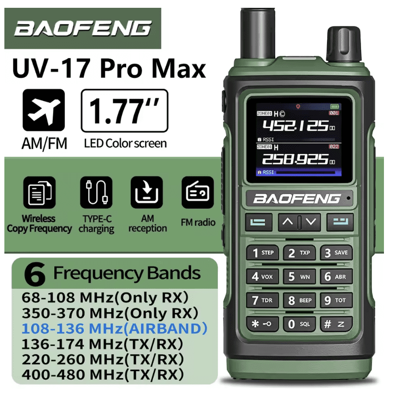 Baofeng UV-17L Pro Dual-Band Tactical Portofoon – USB-C, 999 Kanalen, HD Display - Afbeelding 2
