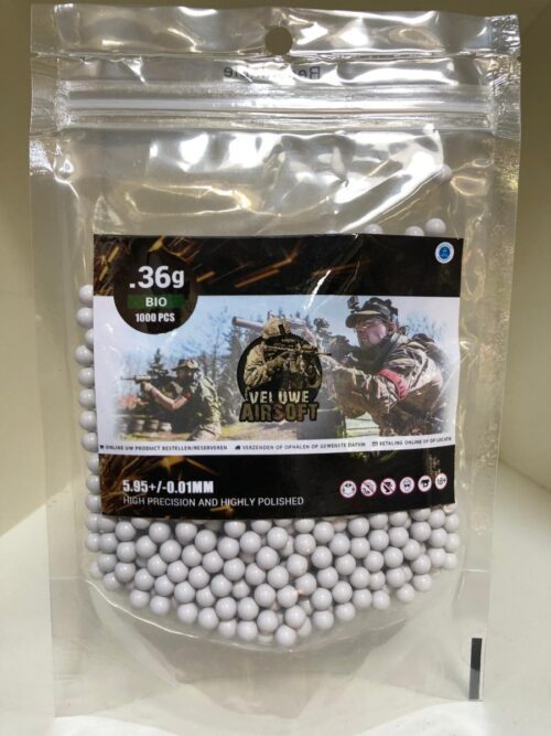 Plastic Bag - Veluwe Airsoft - BIO 0.36 BB - 1000pcs -0